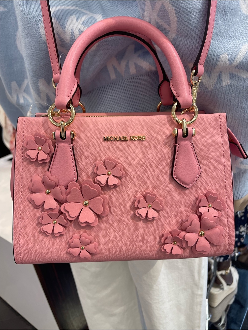 MICHAEL KORS Marilyn Sm Floral Embellished Satchel Messenger Cros
Carnation 
NWT - Picture 6 of 16